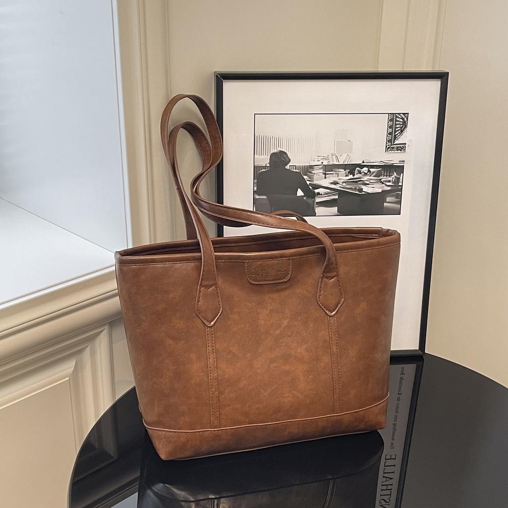 Borsa retrò di grande capacità, Borsa tote alla moda, Semplice borsa a tracolla per il pendolare