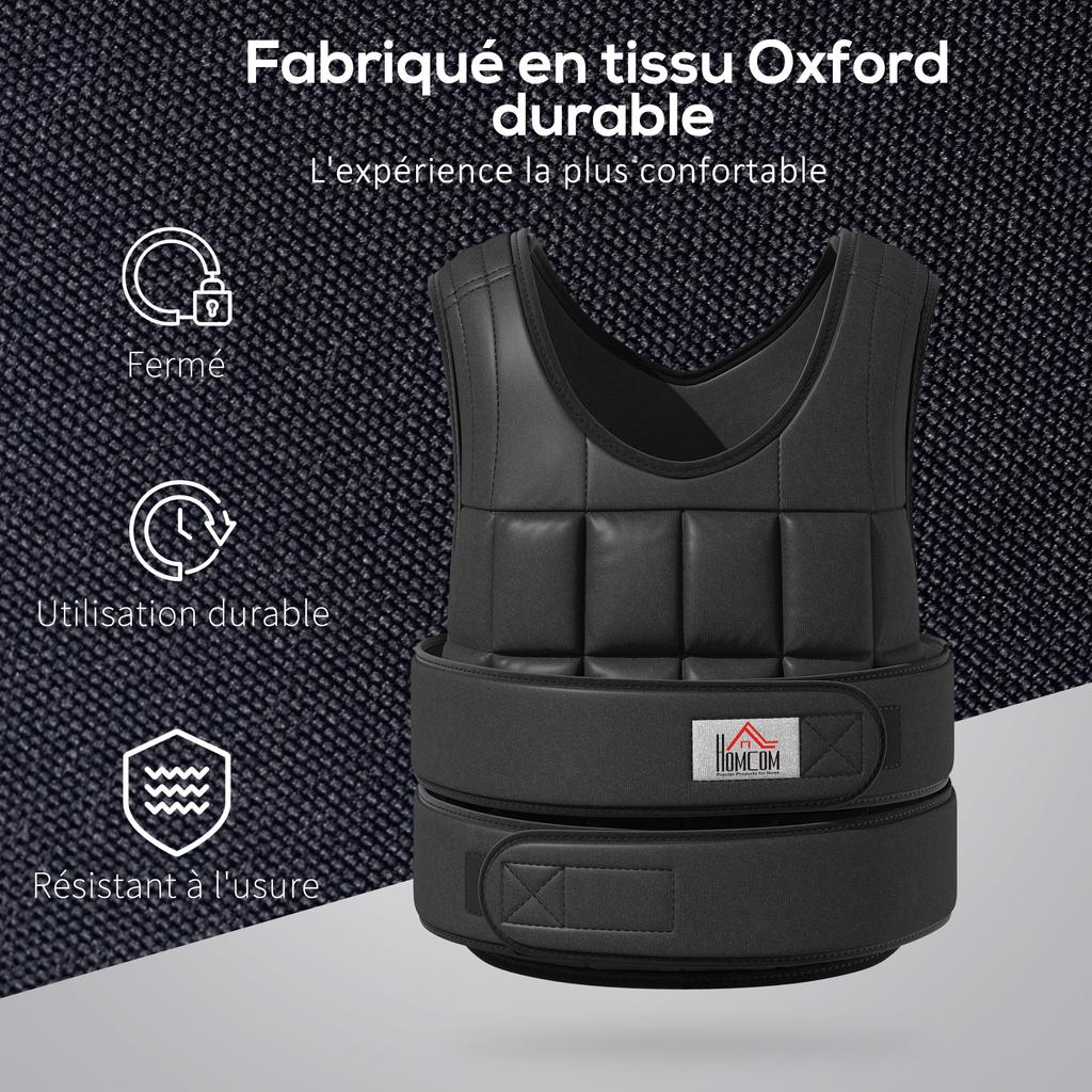 20KG Adjustable Weight Vest, Black
