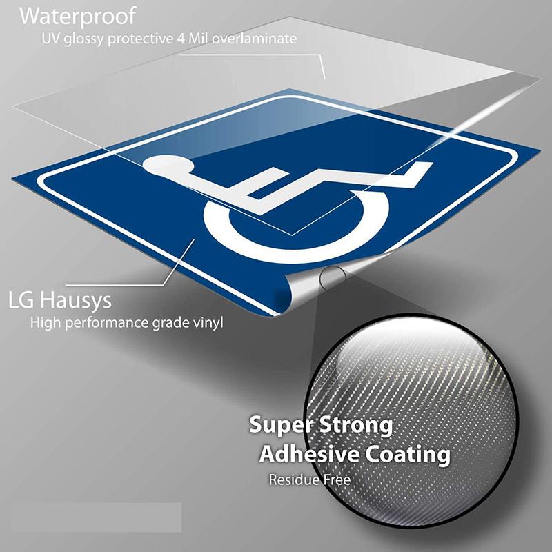 4/2Pcs Disabled Sign Disability Mobility Parking Car Sticker Pvc Decal For Auto
