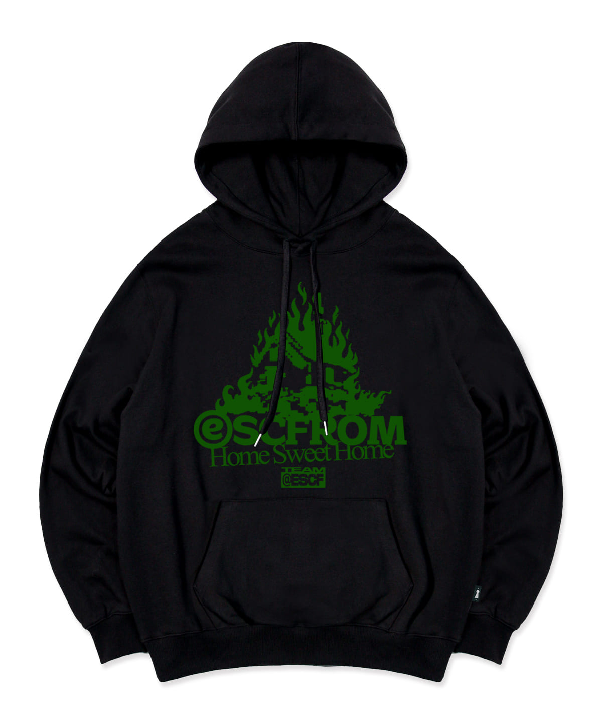 Escape From Burning Sweet Home Print Hoodie Black L