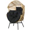 Rattan-Sessel, Stuhl für den Außenbereich, Gartenstuhl. PE-Rattan. 89 cm x 75 cm x 143 cm. Natürlich + Schwarz