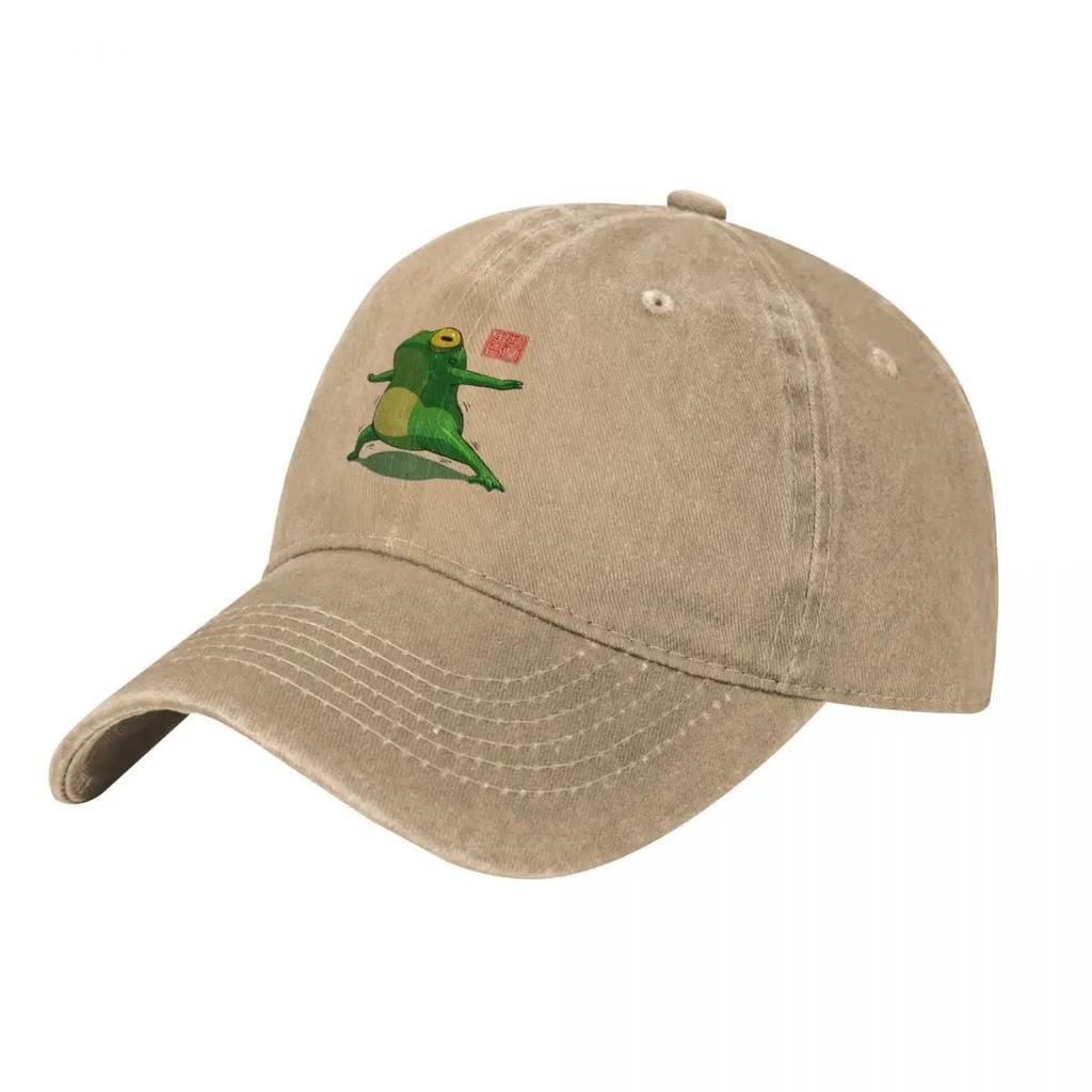 Yoga Frog Warrior One Pose Baseball Cap Fishing Caps Unisex Luxury Cap Trucker Hat Luxury Unisex Hat Ladies Unisexs