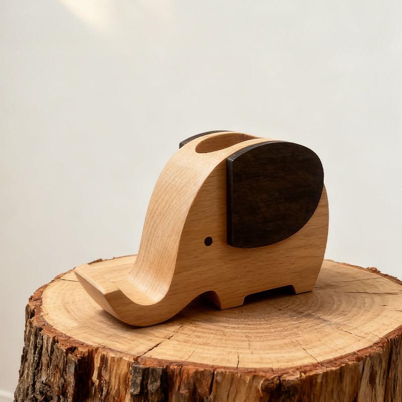 1 Stück Holzhandwerk Kreativer Elefant Stifthalter Studien-Organizer-Box Schreibtisch-Dekoration Abschlussgeschenk für Freunde & Klassenkameraden