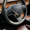 Sparkling Rhinestone Bow Chain, Car Steering Wheel Decoration, Exquisite And Elegant, Ladies' Car Interior Decoration Unique