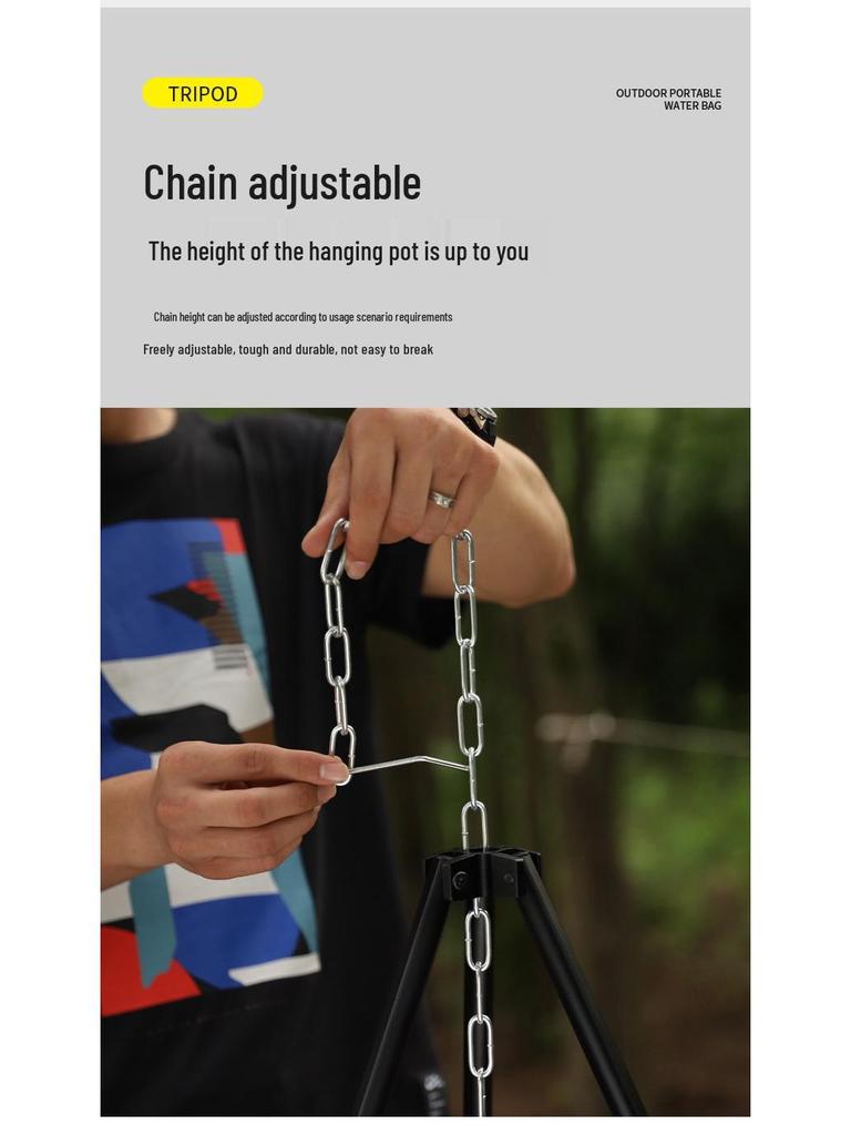 Adjustable Aluminum Camping Tripod Pot Stand