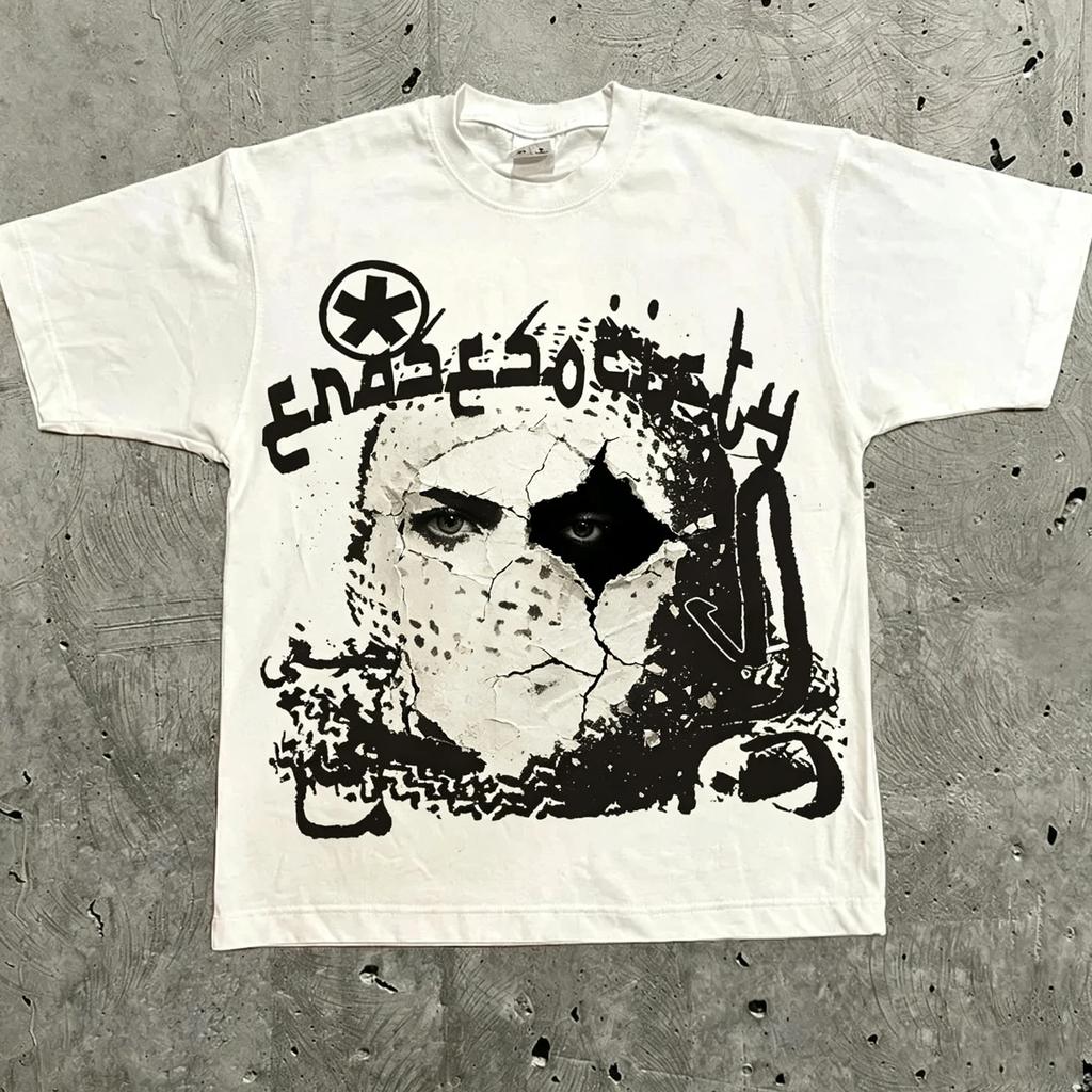 Graphic T-shirt Men Women Vintage Top Hip Hop Streetwear Oversized Tshirt Short Sleeve Casual Clothing Summer Fashion Y2K Tee