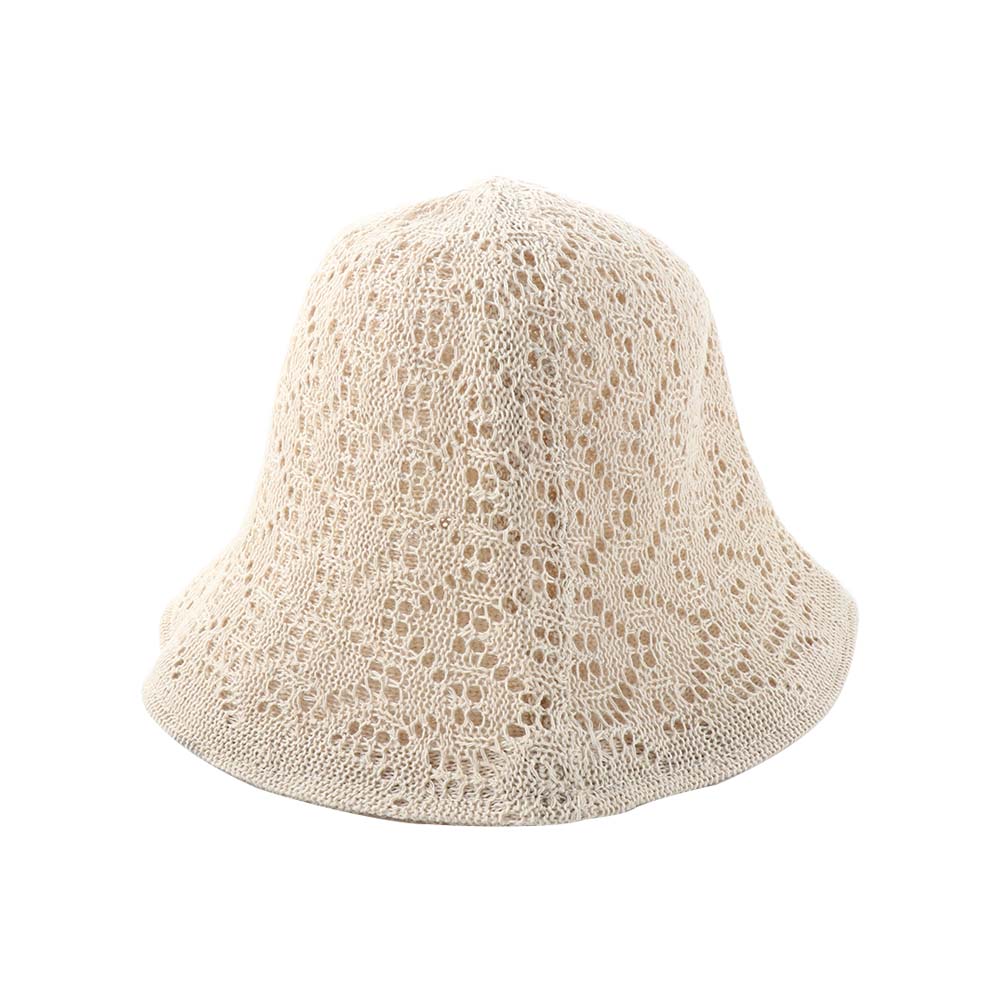 Korean Simple Linen Sun Protection Hollow Knitted Hat For Women Female Hats Bucket Hat Korean Style Caps Sun Hat