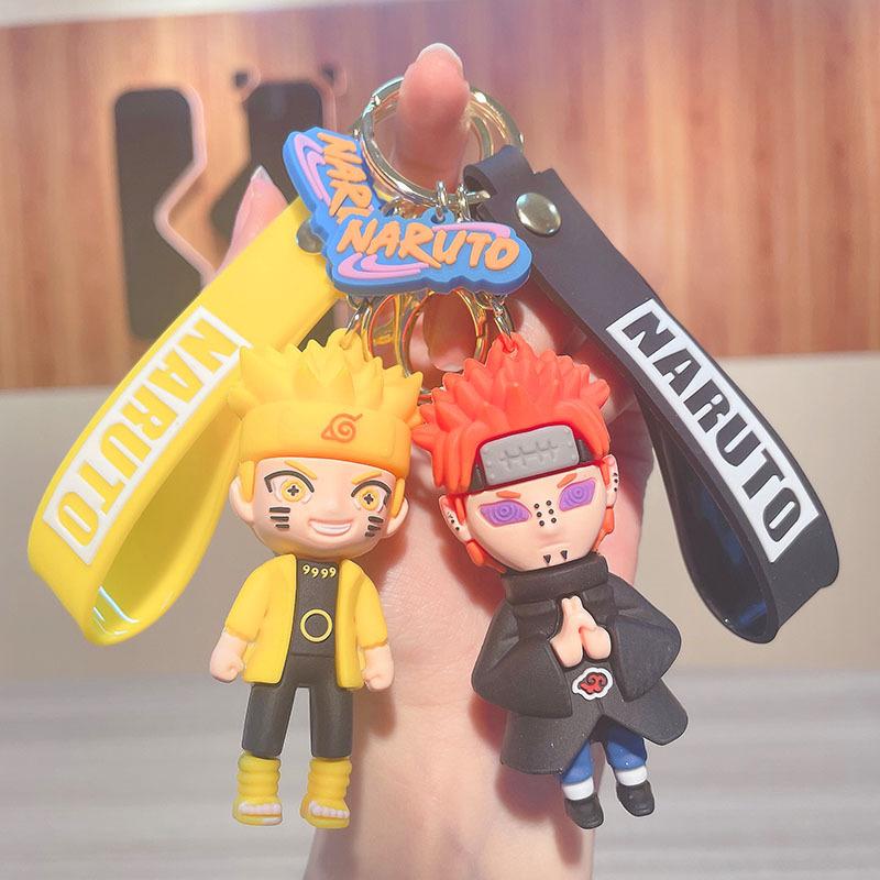 11cm Cartoon Anime Naruto Actionfiguren Schlüsselanhänger Sasuke Kakashi Schlüsselanhänger Cartoon Tasche Anhänger Puppe Schlüsselanhänger Junge Geschenk