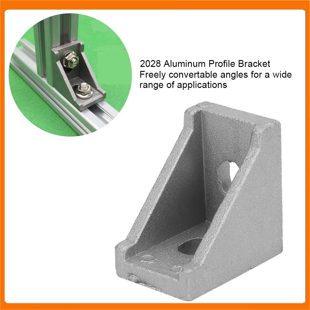 2 Holes Right Angle L Type 50Pcs Aluminum Corner Bracket for 2028 Aluminum Profile Tools