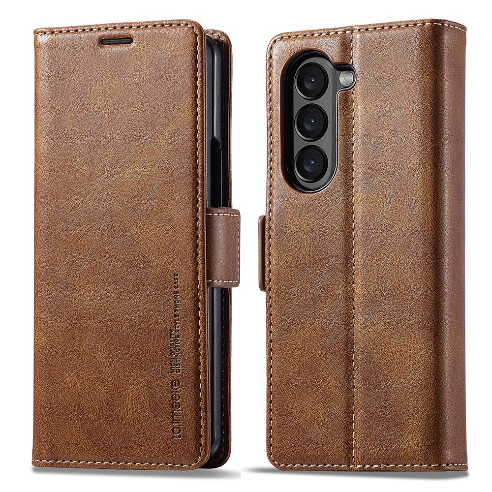 LC.IMEEKE For Samsung Galaxy Z Fold6 5G Phone Stand Case PU Leather RFID Blocking Wallet Cover