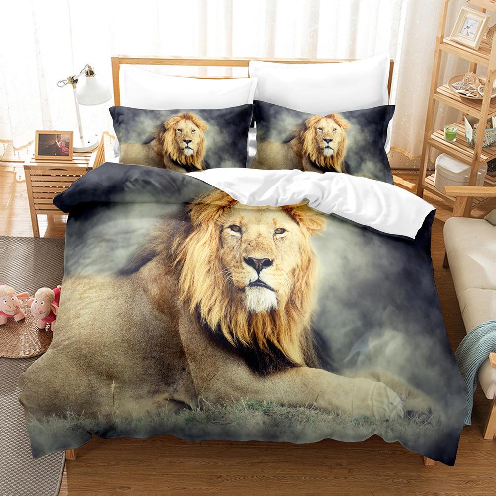 Lion Pattern 3D Three-Piece Set, Digital Printing Three-Piece Set