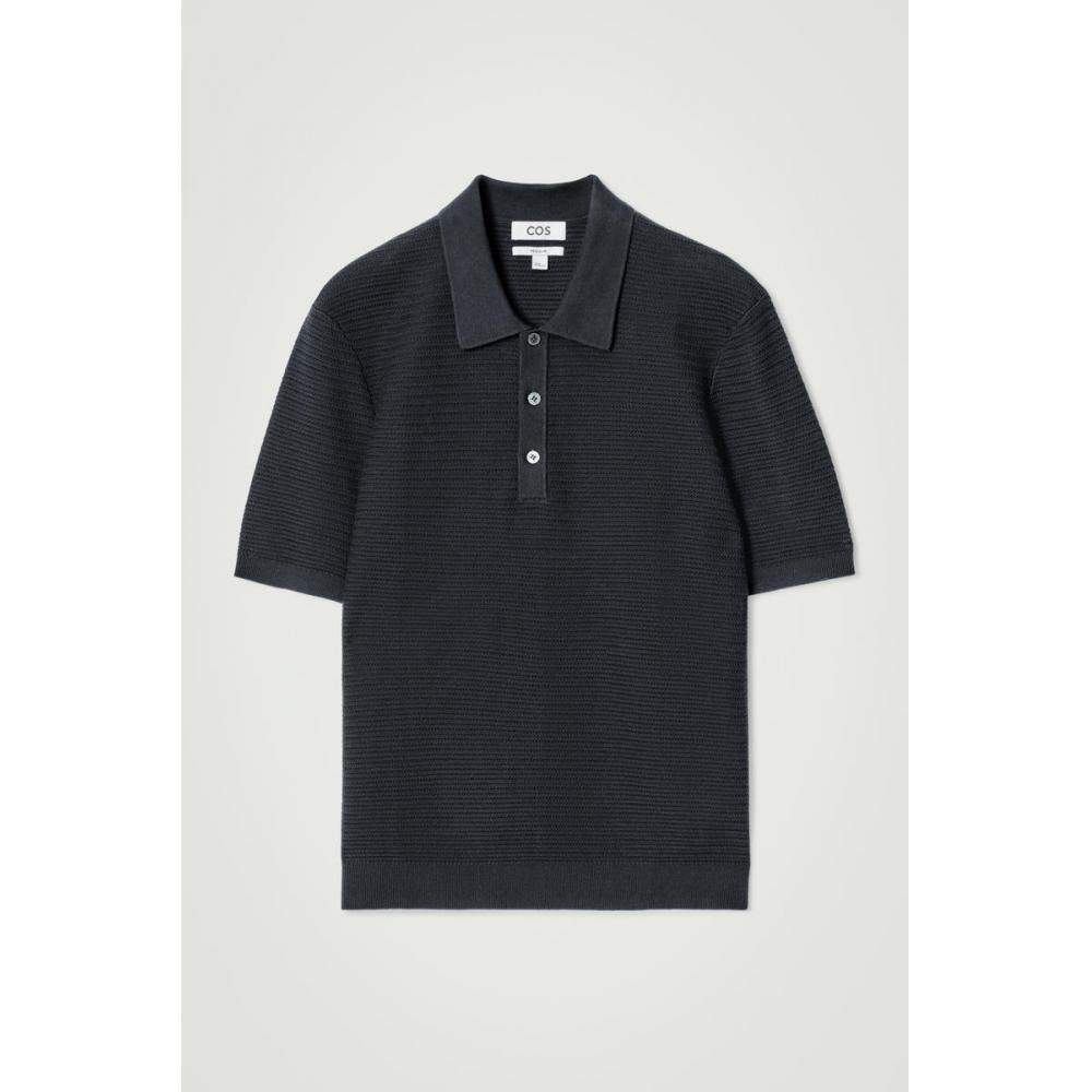 Cos Japan Knitted Cotton Polo Shirt