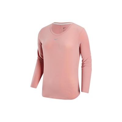 Dri-FIT One Luxe Pullover Crew Neck Long Sleeve T-Shirt Women Tops Pink DD0621-618