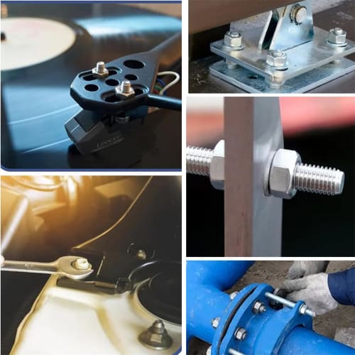 Pack of 10 M8 Hex Nuts, 304 Stainless Steel, Threaded Hex Nuts, 13mm Hex Width, 6.8mm Height, 1.25mm Pitch