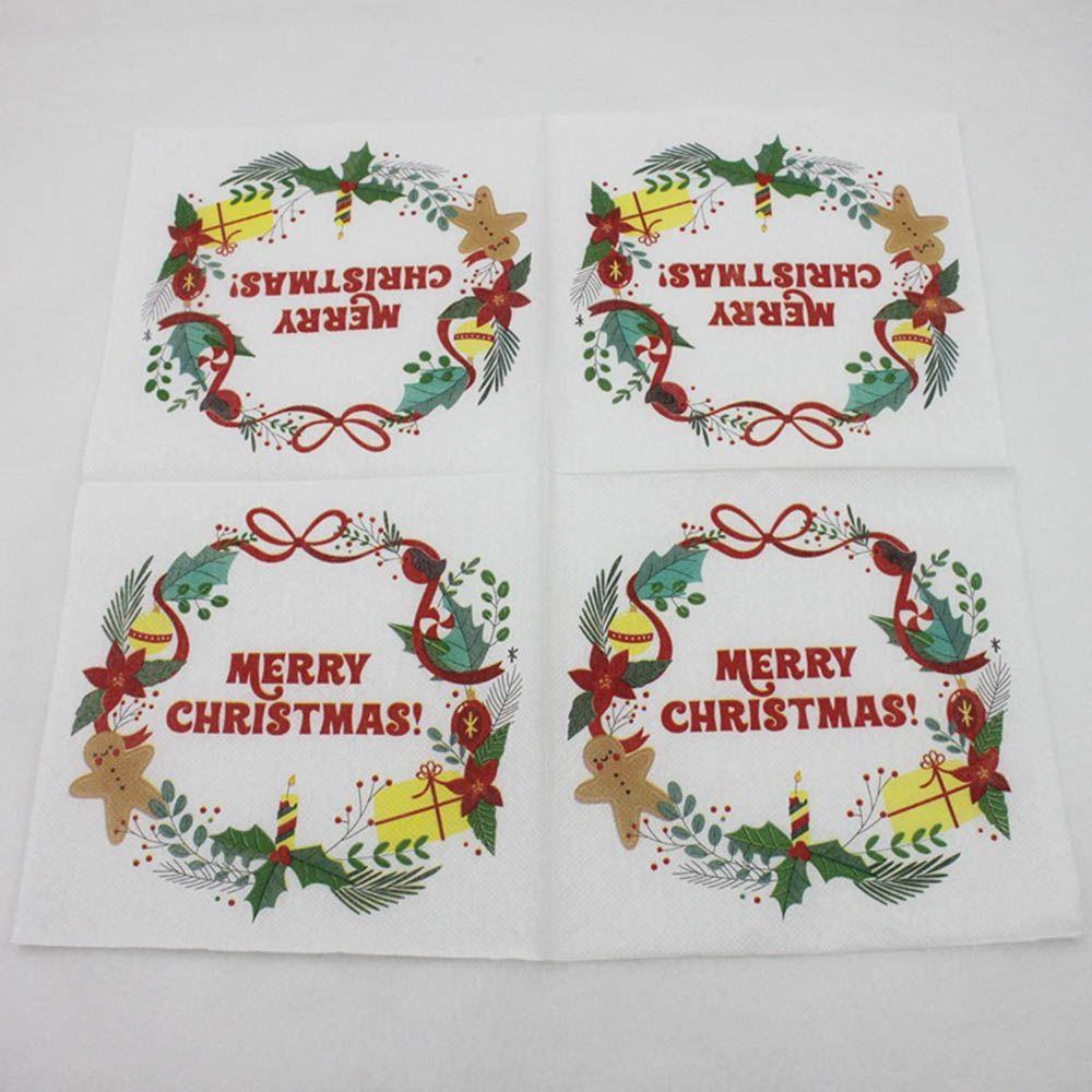 Santa Claus Table Decor X-mas Paper Napkins Lunch Paper Napkins For Decoupage Christmas Napkin