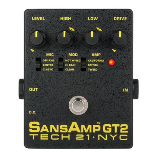Simulador de amplificador analógico de guitarra TECH 21 GT2 SansAmp e overdrive/distorção []