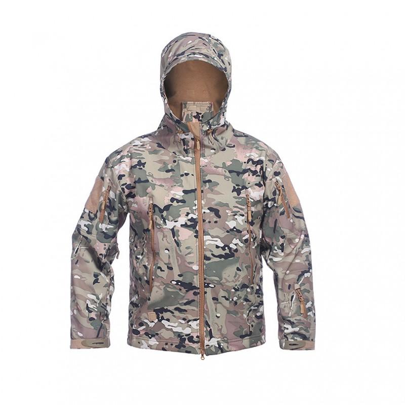 Men Waterproof Camo Fleece Softshell Cycling Jacket Outdoor Windproof Warm Coat