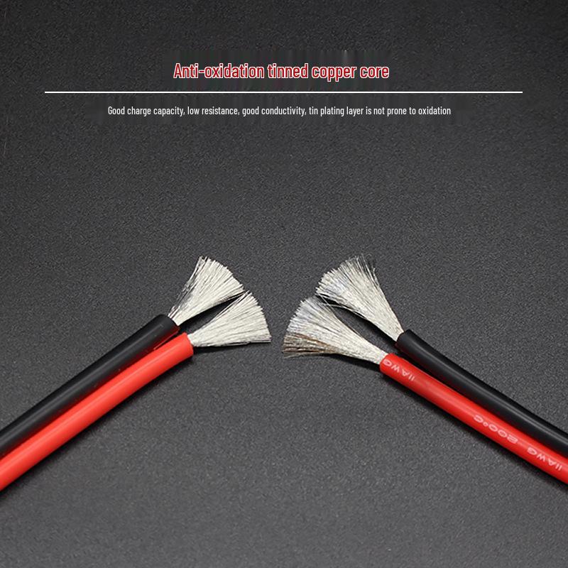 Extra Soft High-Temp Silicone Wire, Red/Black, Double Stranded, 26-12 AWG