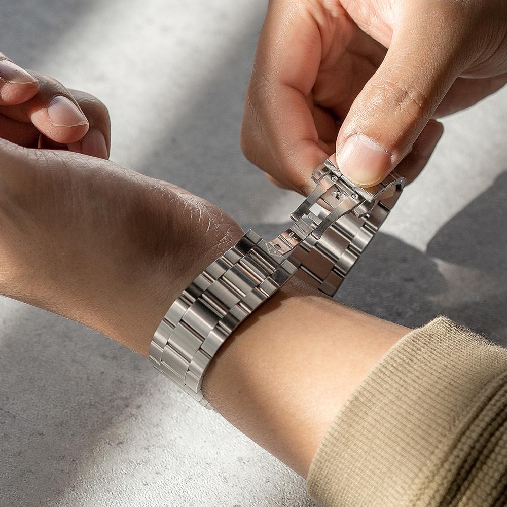 Lingke Smartwatch Compatible Strap Metal One Silver