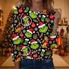 Women's Fashionable Casual Long Sleeve Crewneck Graphic Print Top for Everyday Wear