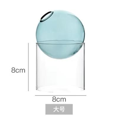 Mini Round Flower Vase Hydroponic Container Micro Landscape Glass Ecological Bottle Borosilicate Glass Bottle With Home Decorate