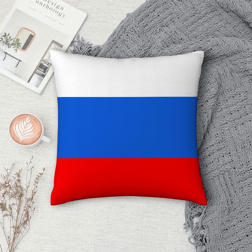 Russia Flag Print Pillow Case Sofa Decorative Home Double-sided Print Plush Square Throw Pillow Covers Cushion Decor Cover