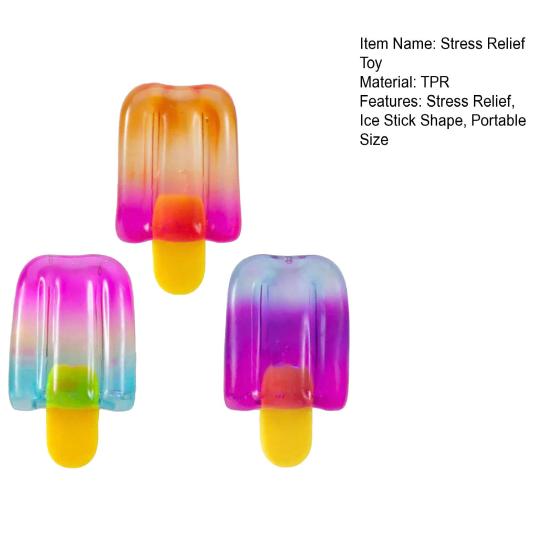 Colorful Ice Stick Squeeze Toy Stress Relief Simulation Ice Cream Sensory Toy Stress Ball Hand Exercise Toy Summer Party Birthday