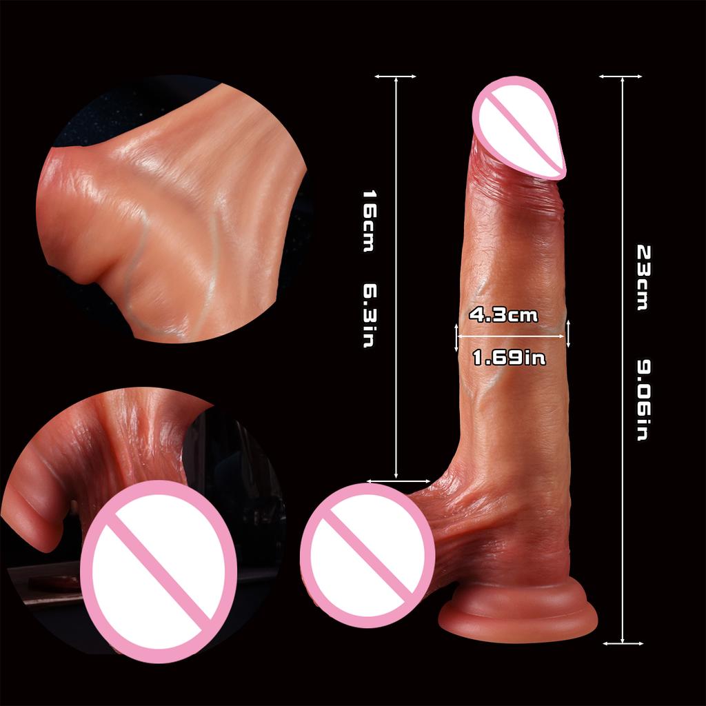 Wearable Realistic Strapon Dildo Skin Testicles Sliding Anal Vagina Sexy Adult Masturbation Big Penis For Women Sex Toys Dildos