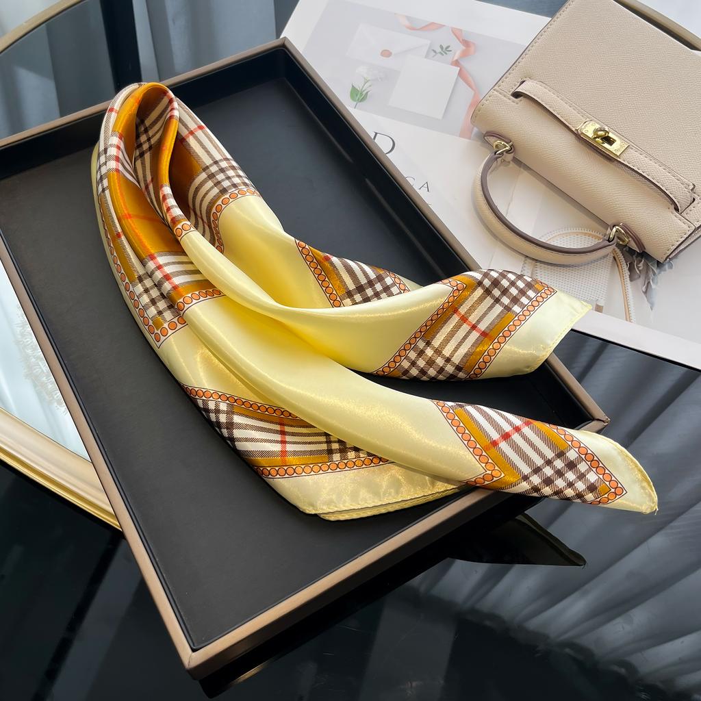 Beach Sunscreen Kerchief Luxury Design Square Scarves Women Popular 60X60CM Silk Hijab