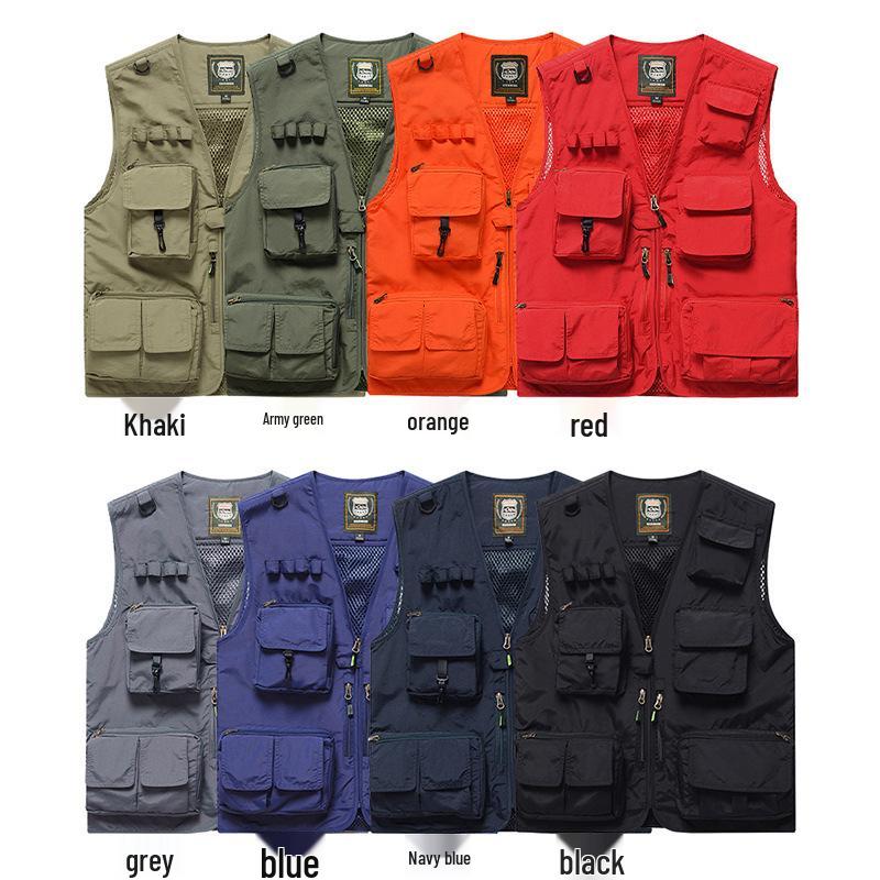 Customizable Multi-Pocket Photography Vest: Tactical Workwear for Directors, Reporters, and Media Professionals