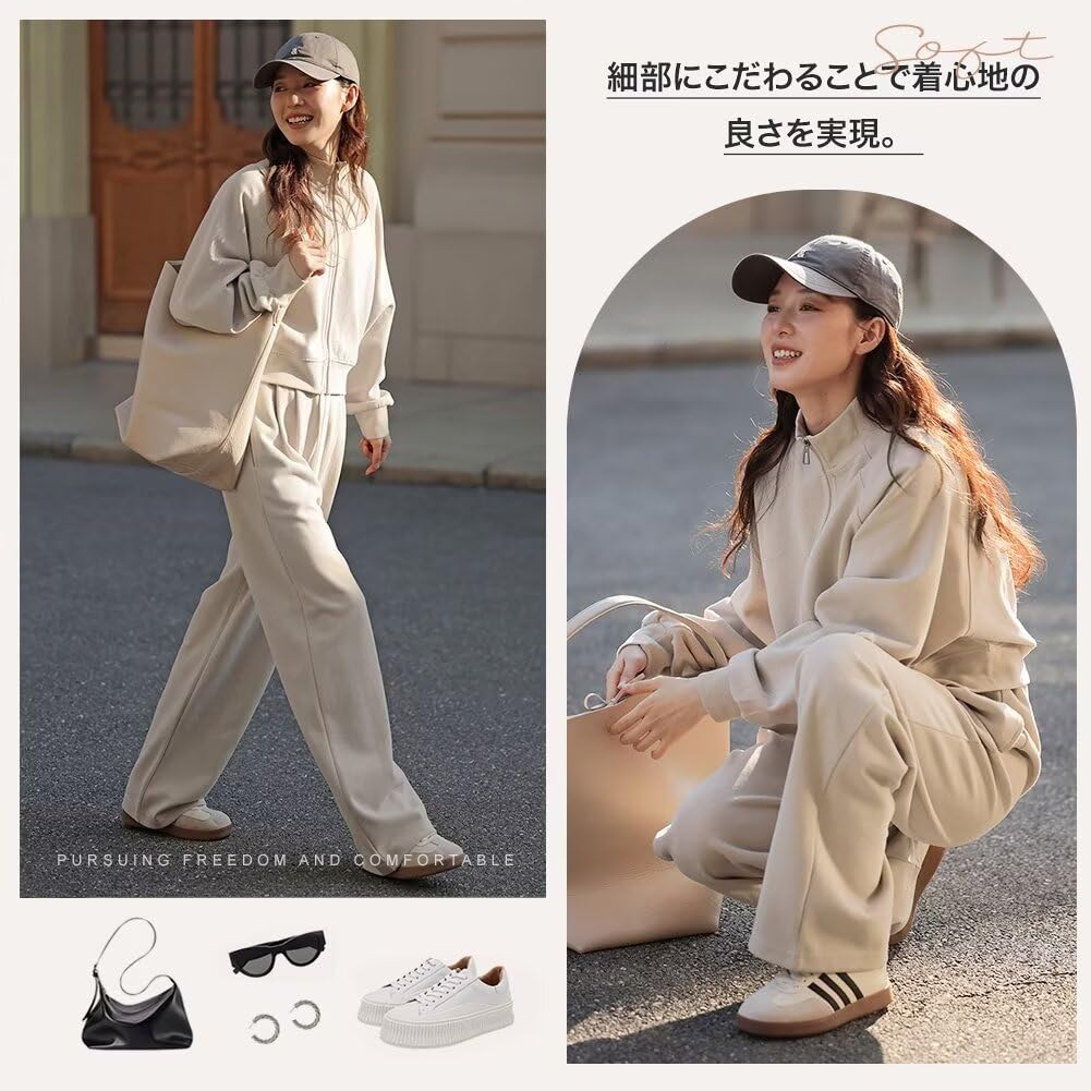 Muxuryee Tracksuit Training Loose Size 331 BG S Women's Set, Sweatshirt, Hoodie, Sportswear, Wear, Loungewear, Casual, Fit,