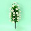 Artificial Flower with Ground Spike Outdoor Faux Wildflower Bushes UV Resistant Fake Topiary Bouquet for Home Garden Yard Patio