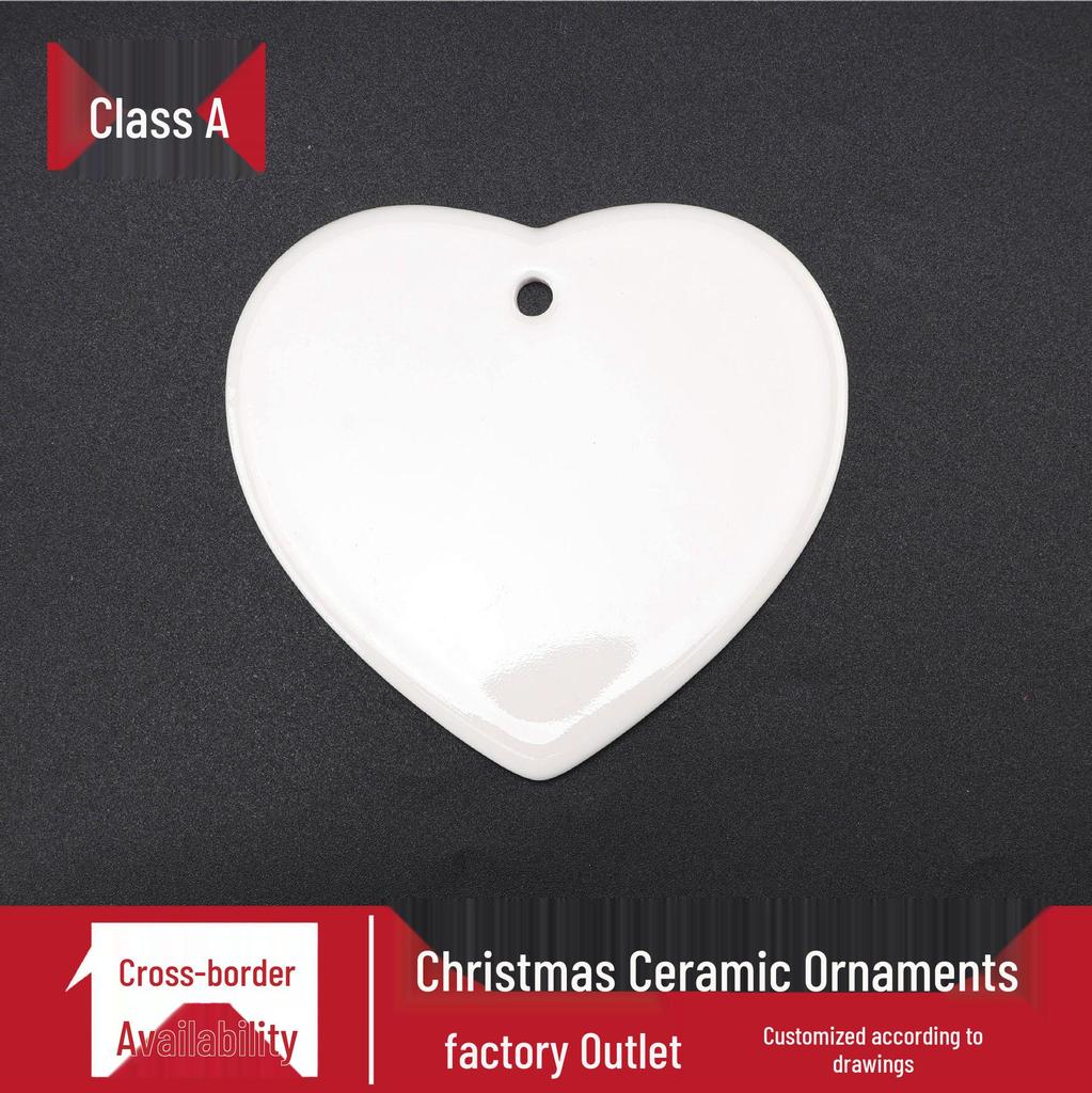 UV-Printed Ceramic Christmas Ornaments with Hang Tags