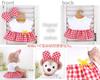 cushu cush Duffy and ShellieMay Made in Plush Toy Cute Red Gingham White Head Pair Set Costumes, Japan, Accessories, Dress-Up Clothes, Check, T-Shirt,
