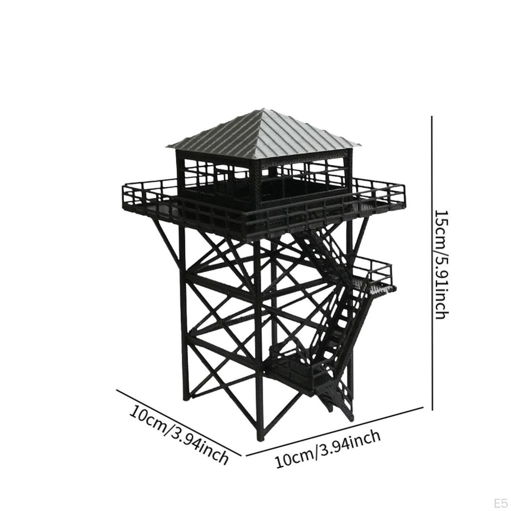 1/64 Lookout Diorama Sandtisch Layout Dekoration Simulation Kompakt Eisenbahnsicherheit Eisenbahn