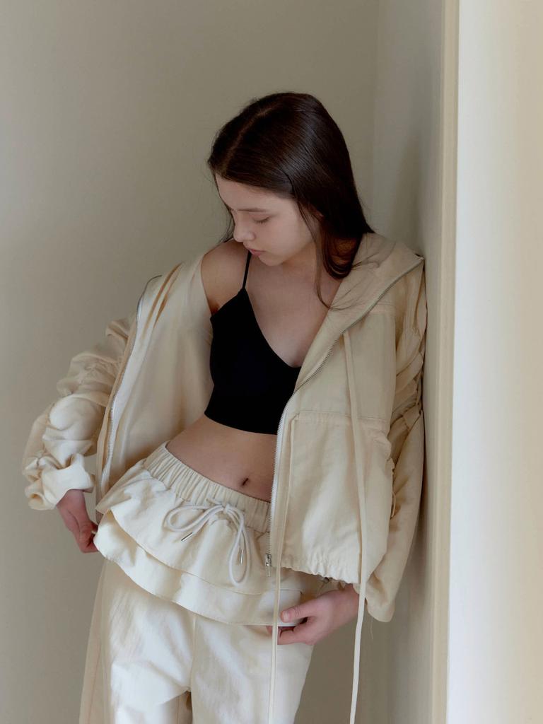 MOIFAIRE Frill Layered Pants/Cream