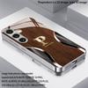 Wood Bottom P Chapter Pattern 2D Phone Case for Samsung S26 S25 S24 S23 S22 S21 S20 A56 A36 A16 - Electroplated Glass Protective