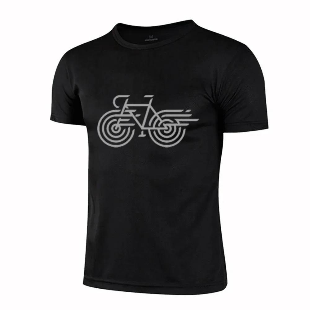 

Интересная и простая футболка с принтом велосипеда, высококачественная повседневная дышащая быстросохнущая мужская спортивная футболка с короткими рукавами 4XL XXXXXL чёрный
