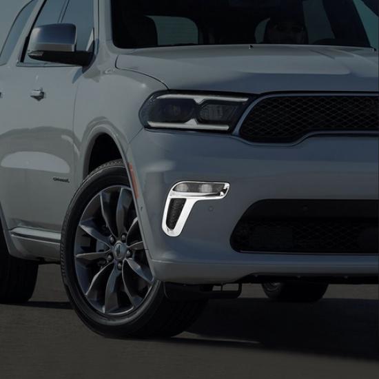 For Dodge Durango -2026 ABS Chrome Front Fog Light Lamp Cover Trim Bezels 2P