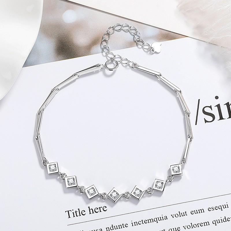 Zwei Karat Prinzessschliff Simulierter Moissanit Armband - Vielseitiger Damen-Beadschmuck