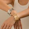 Bracciale Aperto Pieghettato Irregolare Punk Metal Creativo Amore Lucido Bracciale Bracciale