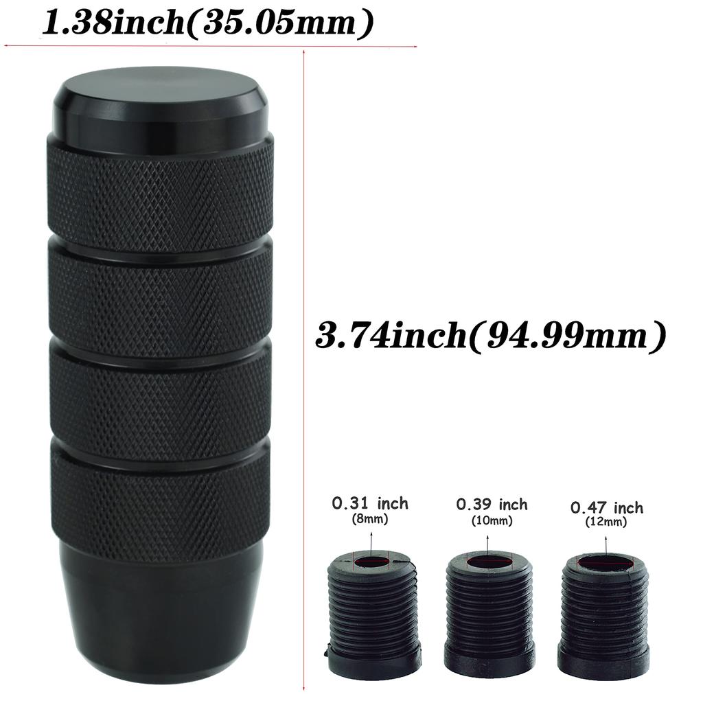 Abfer Car Knob Shift Aluminum Car Stick Shift Head Shift Rod Knob for Automatic and Manual Vehicles (Black)