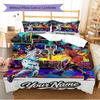 Name Custom Basketball Match Pattern Bedding Set Quilt Cover Pillowcase Home Decor Gift (1 * Duvet Cover + 2 * Pillowcase, Without Core)