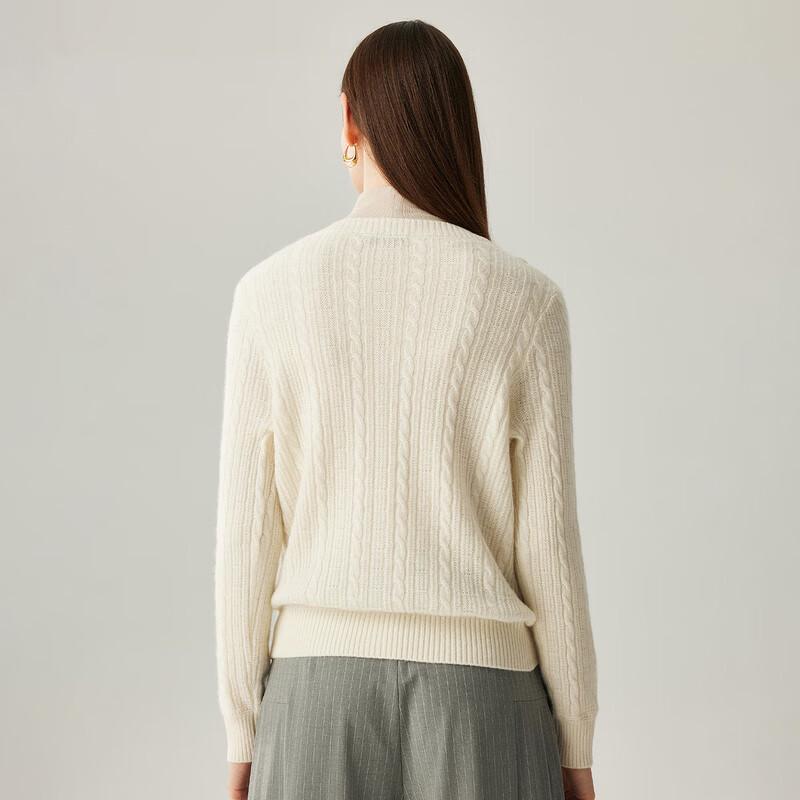 Zhaojun Women's Cable Knit Cashmere Cardigan