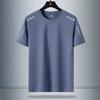 Ice silk short-sleeved t-shirt men's summer thin quick-drying mesh sports fitness half-sleeved top casual elastic T summer wear