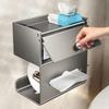 Morden Tissue Boxes Luxury Stainless Steel Tissue Box Simple Multifunctional Toilet Storage Rack with Storage Household Supplies