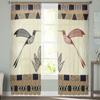 Abstrakte Bambus- und Kolibris-Vorhänge für Schlafzimmer, Wohnzimmer, Tüllvorhänge für Küchenfenster, Voile-Vorhänge
