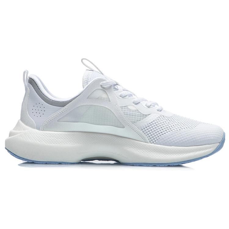 New LiNing Comet Cushioned Anti Slip Wear Resistant Breathable Lightweight Low Top Sports Casual Shoes Women's White Blue AGLR044-1