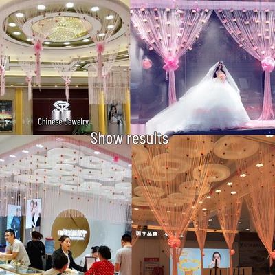Cortina de Hilo de Rosas para Dormitorio, Sala de Estar, Espacios Comerciales y Entradas - Cortina Colgante Divisoria Estilo Festivo
