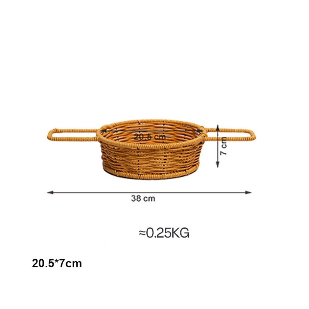 Härte Rattan Obstschale Krimskrams-Organizer Tragbarer Aufbewahrungskorb Handgewebter Brotaufbewahrungskorb